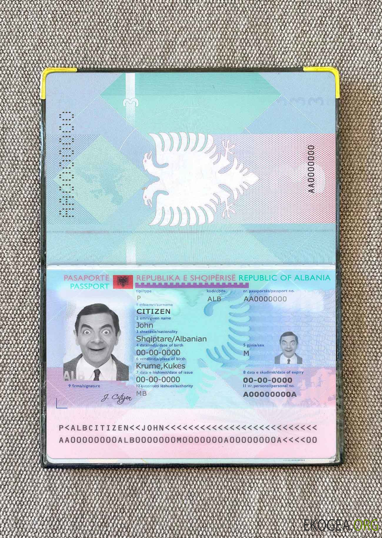 Look de photo de passeport albanais